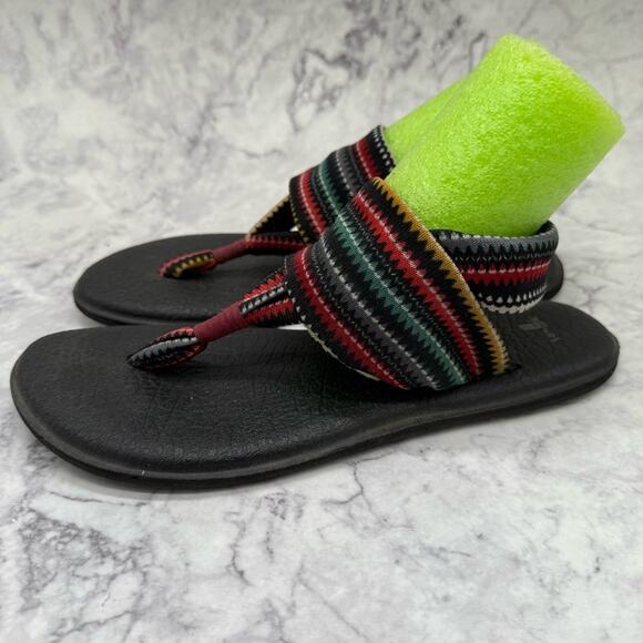 Sanuk Black and Multicolor Sandals, Yoga Mat. Size 9. Excellent used condition! - Picture 2 of 5